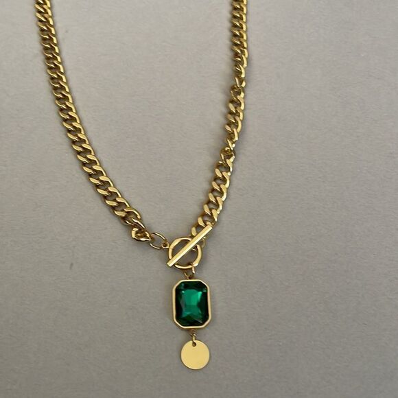 vintage style Green Necklace A1270 - Picture 4 of 4